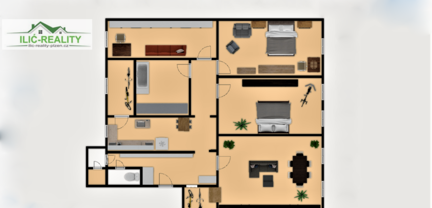 REZERVOVÁNO – Prodej bytu 4+1 141 m² Jagellonská, Plzeň – Jižní Předměstí